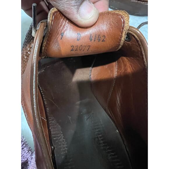 Allen Edmonds Woven Leather Cap Toe Oxford 9D Chestnut Brown Dress Shoes USA main image 4